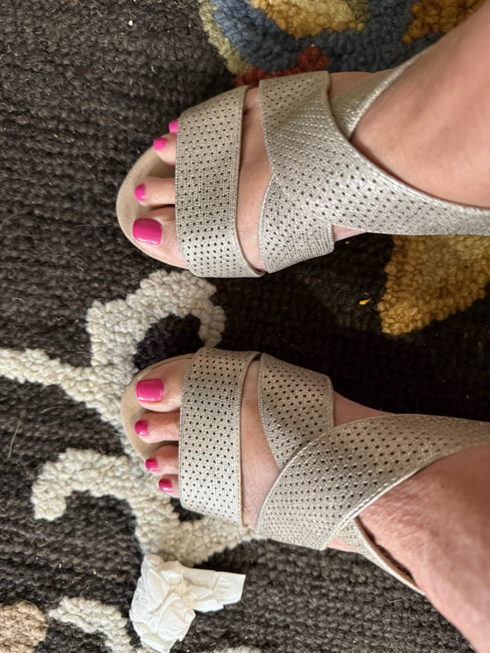 Anne Klein Silver Wedge Sandals - Picture 9 of 9